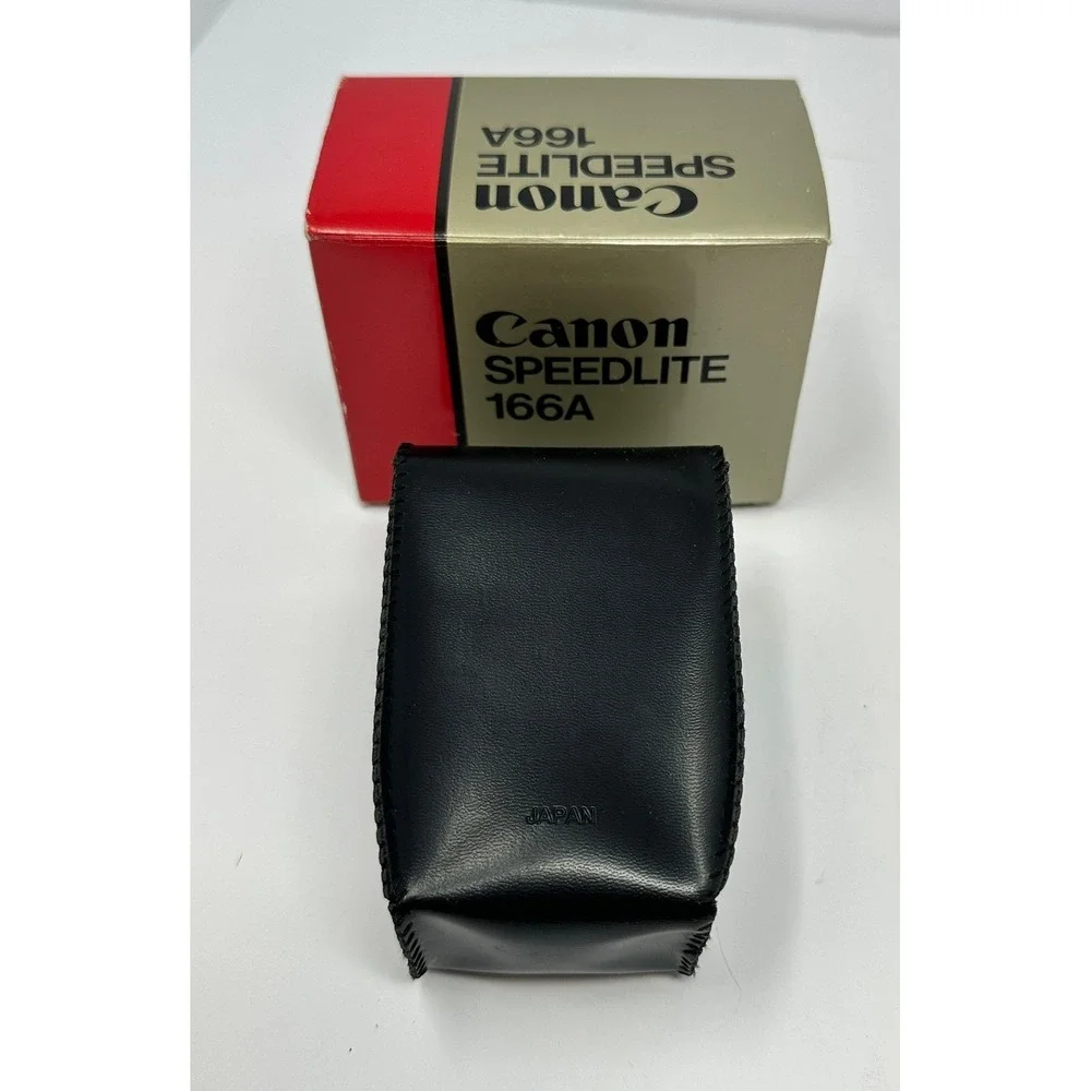 Canon Speedlite 166A Vintage Camera Flash with Case and Box Made in Japan B2